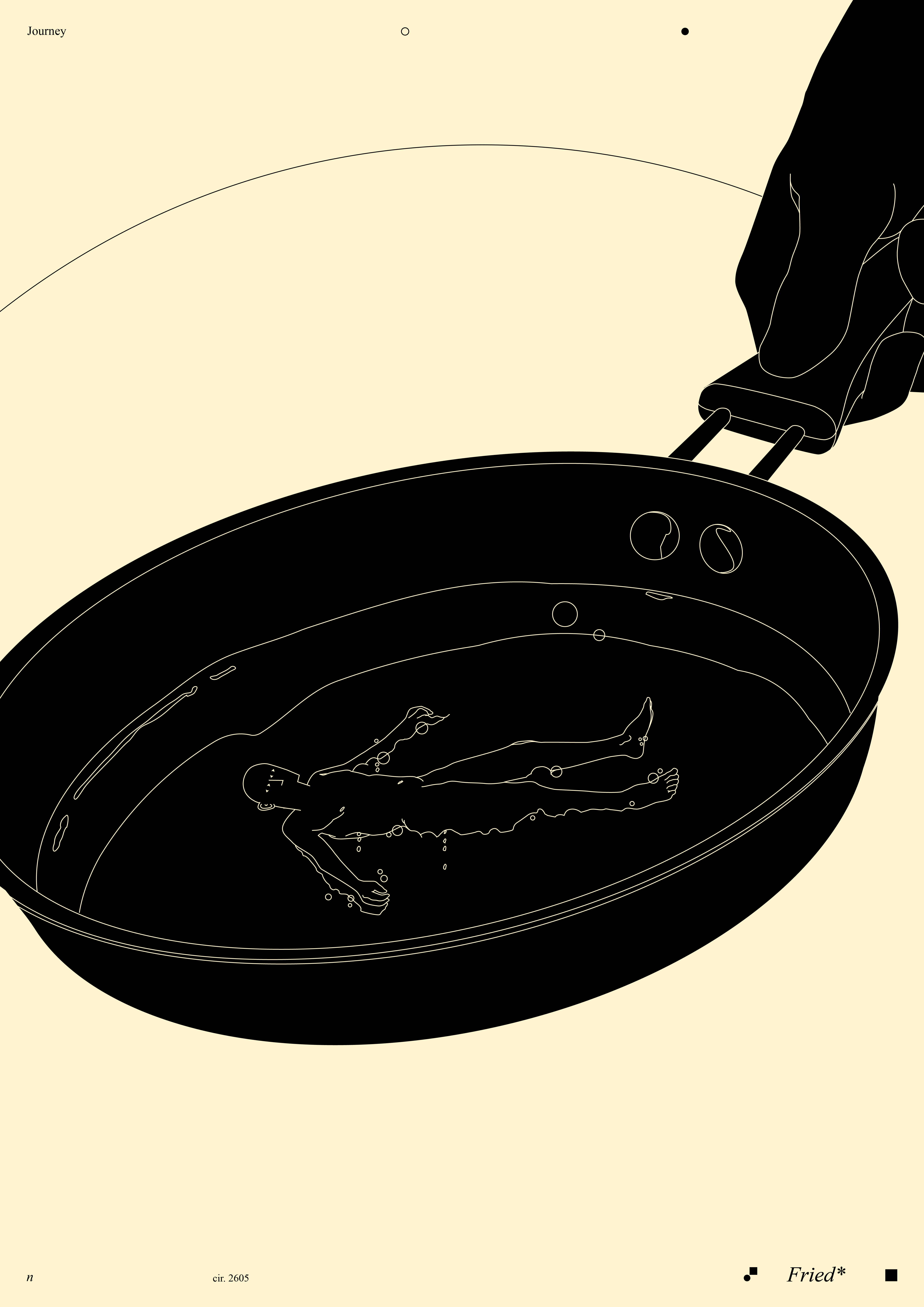 Fried abstract branding commercial illustration composition conceptual illustration design dual meaning editorial editorial illustration fired frying identity illustration laconic minimal nervous pan poster print splash art