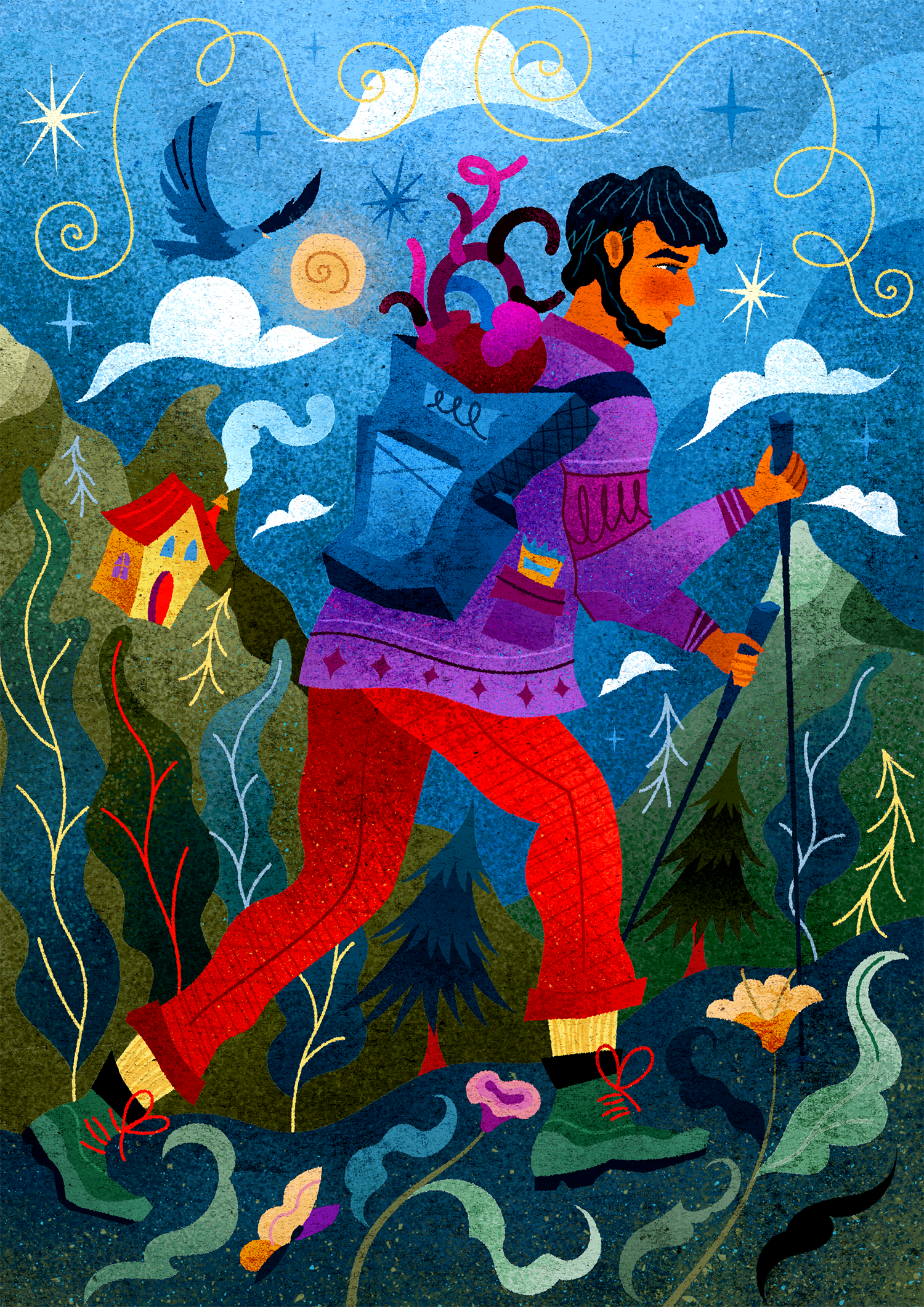 Hiking - Cardiovascular Exercise abstract adobe illustrator backpacking design exercise explorer geometric hiking illustration landscape mountain nature outdoor passion pattern sport texture trails trekking vector