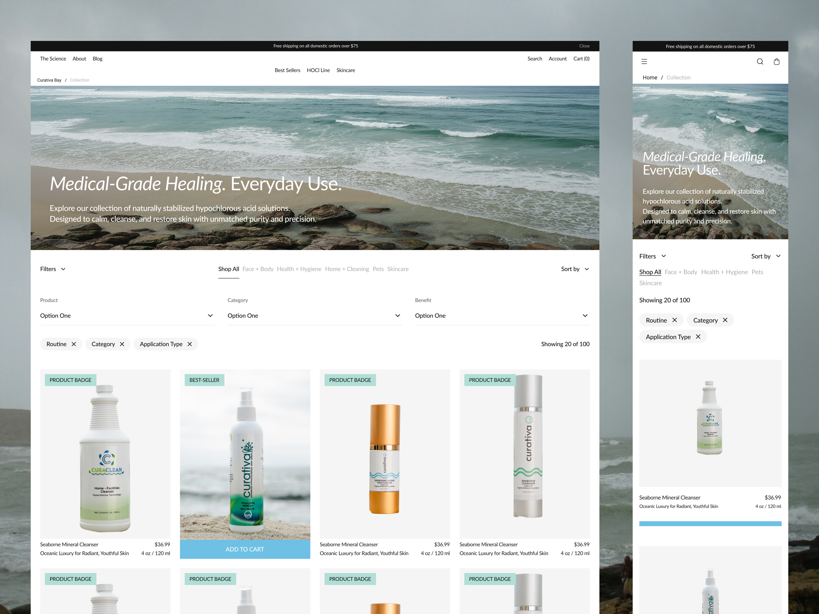 Curativa Bay: UX/UI eCommerce Redesign to Increase Conversions
