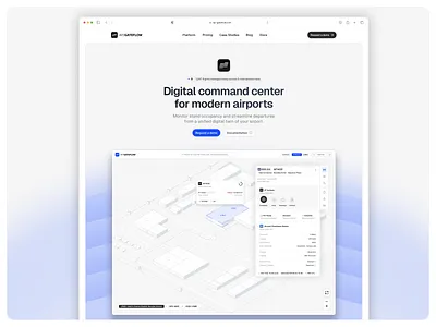 Airport Operations Website— Hero Section agency airplane airport dashboard flight hero landing saas ui webapp website