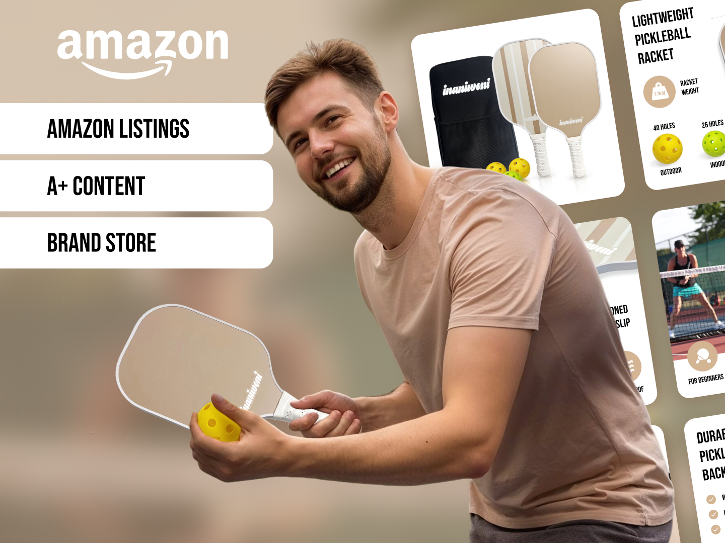 Amazon Banners for Pickleball Paddles amazon a content amazon banners amazon optimization conversion rate optimization digital marketing design ecommerce branding fitness branding graphic design infographic design pickleball branding pickleball paddle design pickleball set branding product listing design product photography product visuals sports ecommerce sports equipment design sports marketing sports product branding visual branding