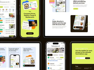 Food Delivery Price Comparison Mobile App UI/UX branding design graphic design logo ui ux vector
