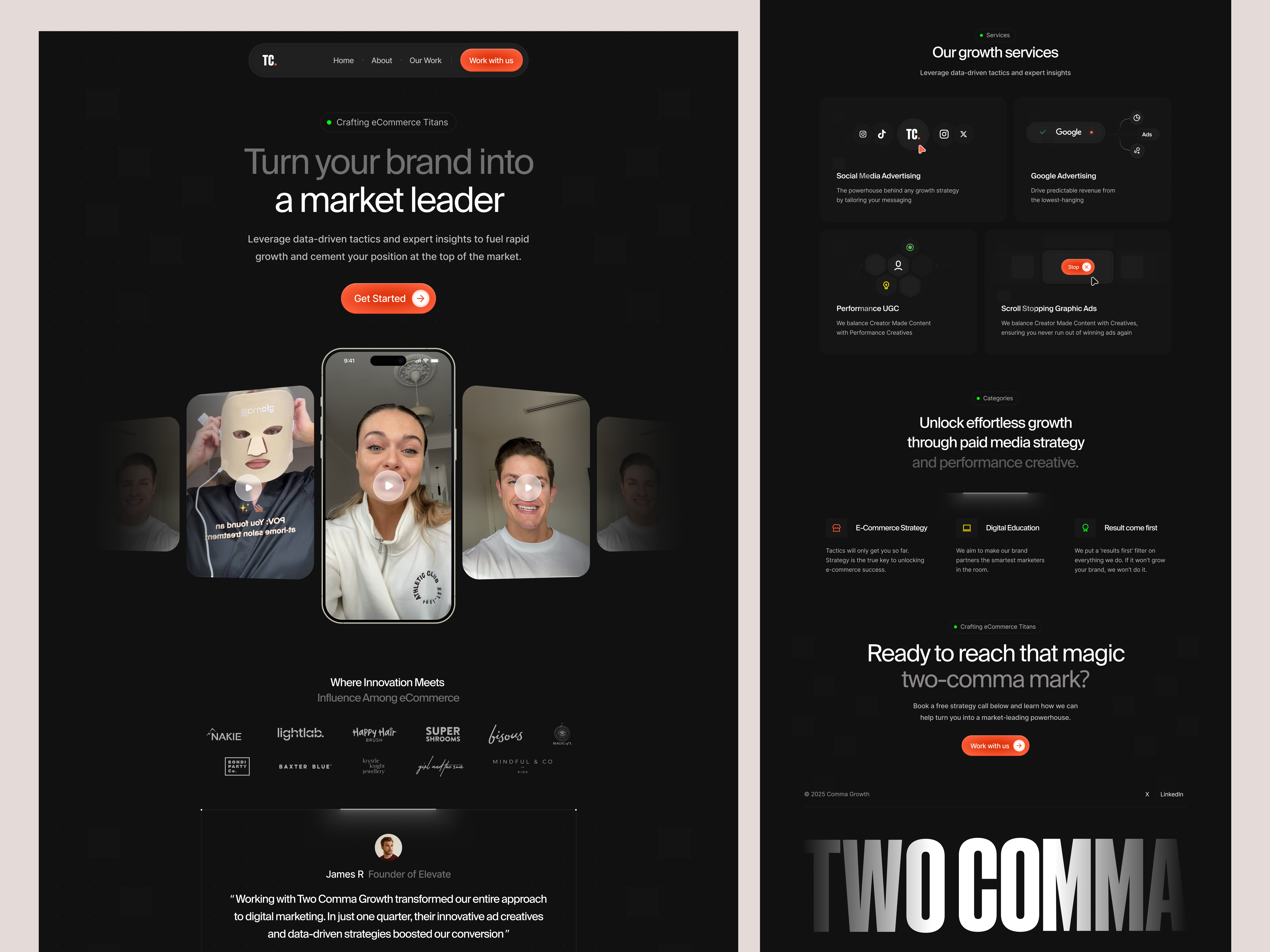 Example of Two Comma Growth - Web Design