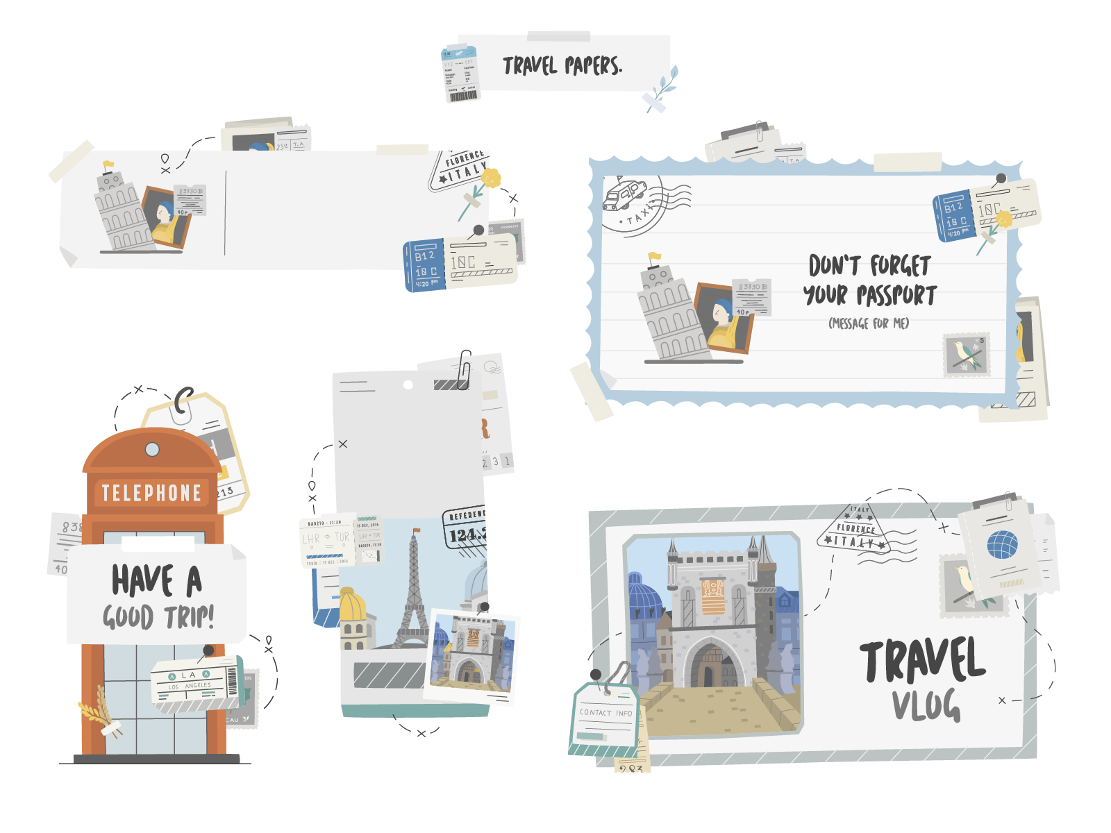 Travel PNG Stickers | Camping Elements 2 assets branding concept designer elements illustration pack