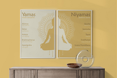 Yamas Niyamas wall Art decor design graphic design illustration meditation typography vector wall art yamas niyamas yoga zen