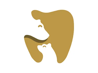 Bear mon and child Animal Logo Collection animal branding bear family bear silhouette cub grizzly mama bear motherhood nature protection wildlife logo
