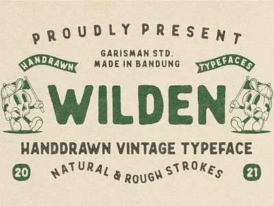 Wilden - Handdrawn Vintage Typeface adventure custom font display fonts font display hipster illustration label font logo font motorcycle packaging pressed retro retro font sans serif serif fonts stamp fonts vintage vintage font