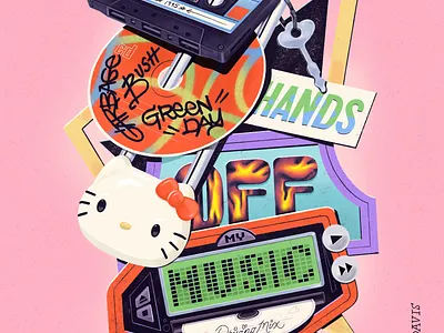 Hands off my music, fool! design embellished handlettering hellokitty illustration lettering type typography