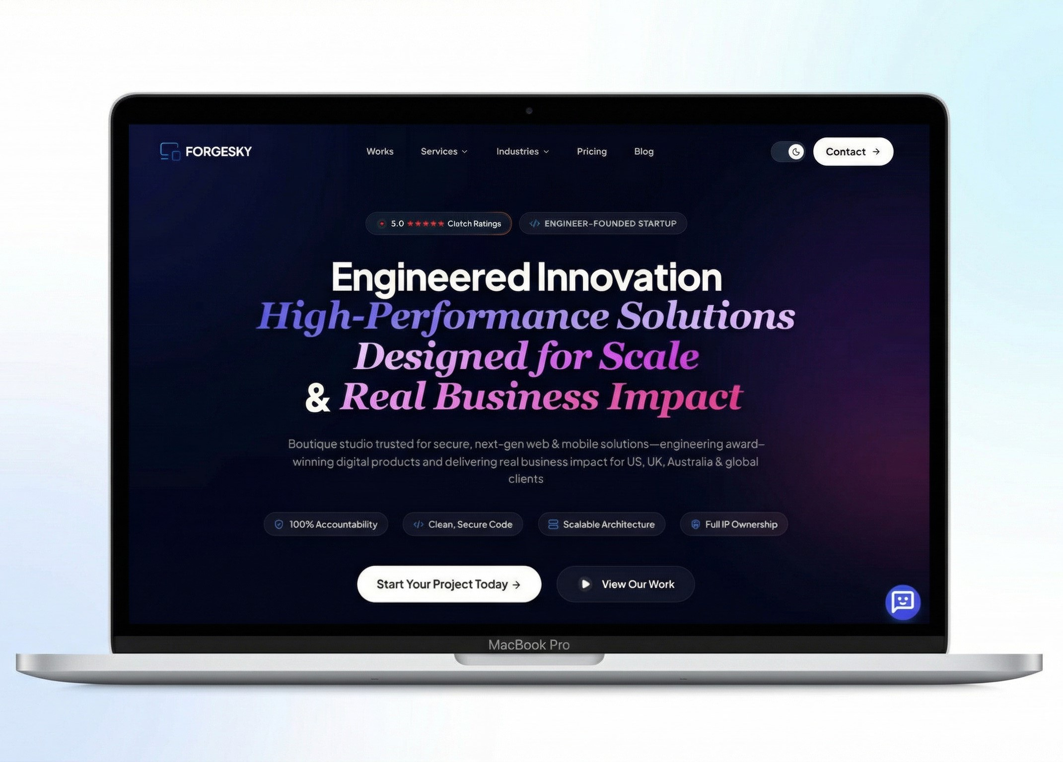 Immersive Web Experience by ForgeSky agency animation creativeportfolio developer forgesky interactiondesign landing page minimalist modern web motiondesign nextjs portfolio ux design webdesign webdevelopment
