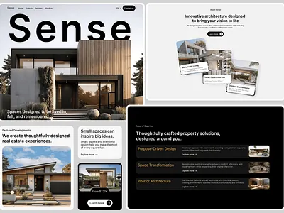 Architecture & Real Estate Website UI architecture branding clean corporate design landing layout minimal property realestate typography ui uiux ux visualdesign webdesign website