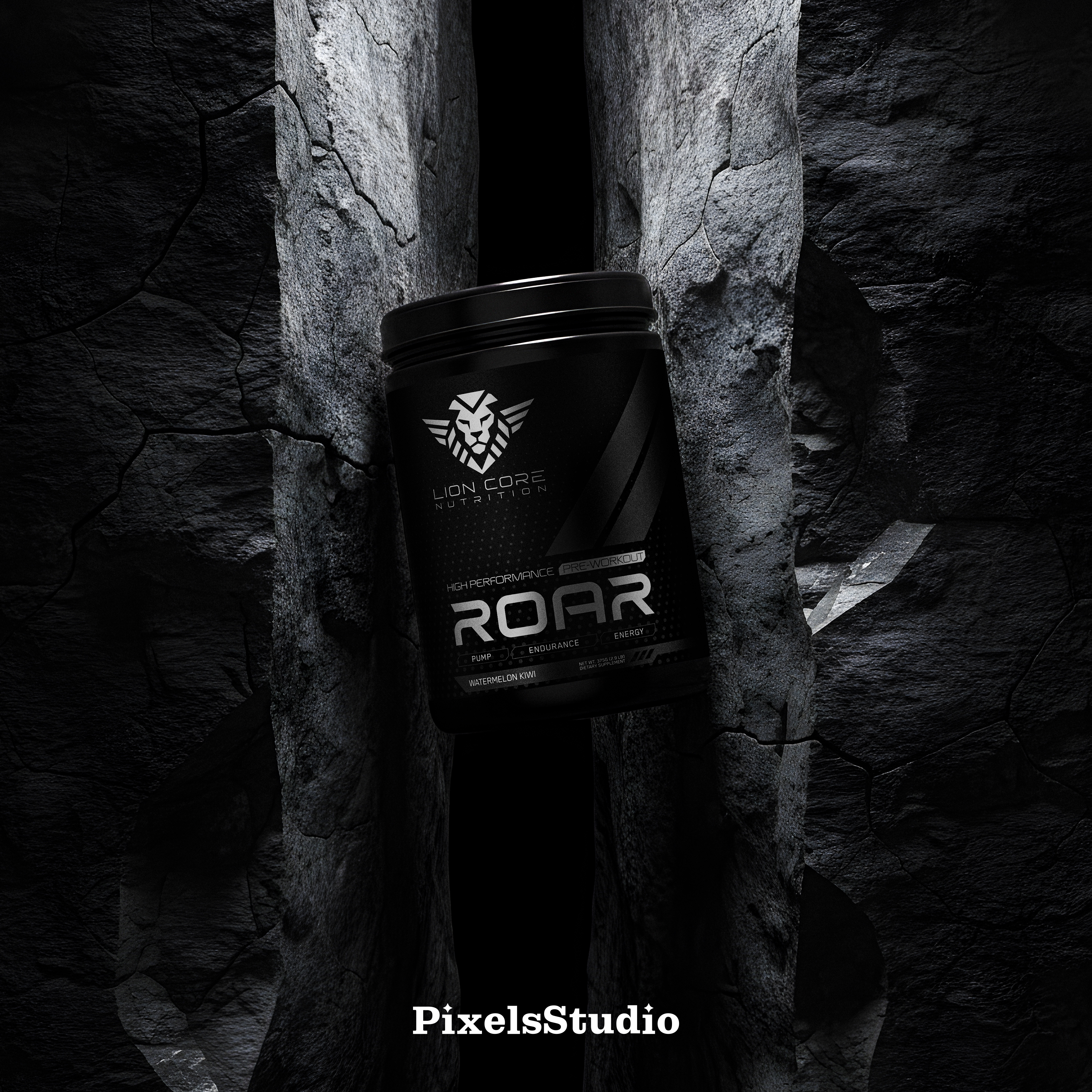 Lion Core ✦ Branding, Packaging, 3D 3d branding graphic design label logo packaging ui