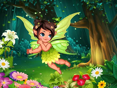 The Secret Life of Pixies | Whimsical Character Design 2d character design character design childrens book illustration childrens illustration niche cute character art digital illustration enchanted forest fairy illustration fantasy art for kids forest scene kid lit artist magical world mythical creatures narrative art nature illustration picture book art pixie character storybook artist vibrant colors whimsical art