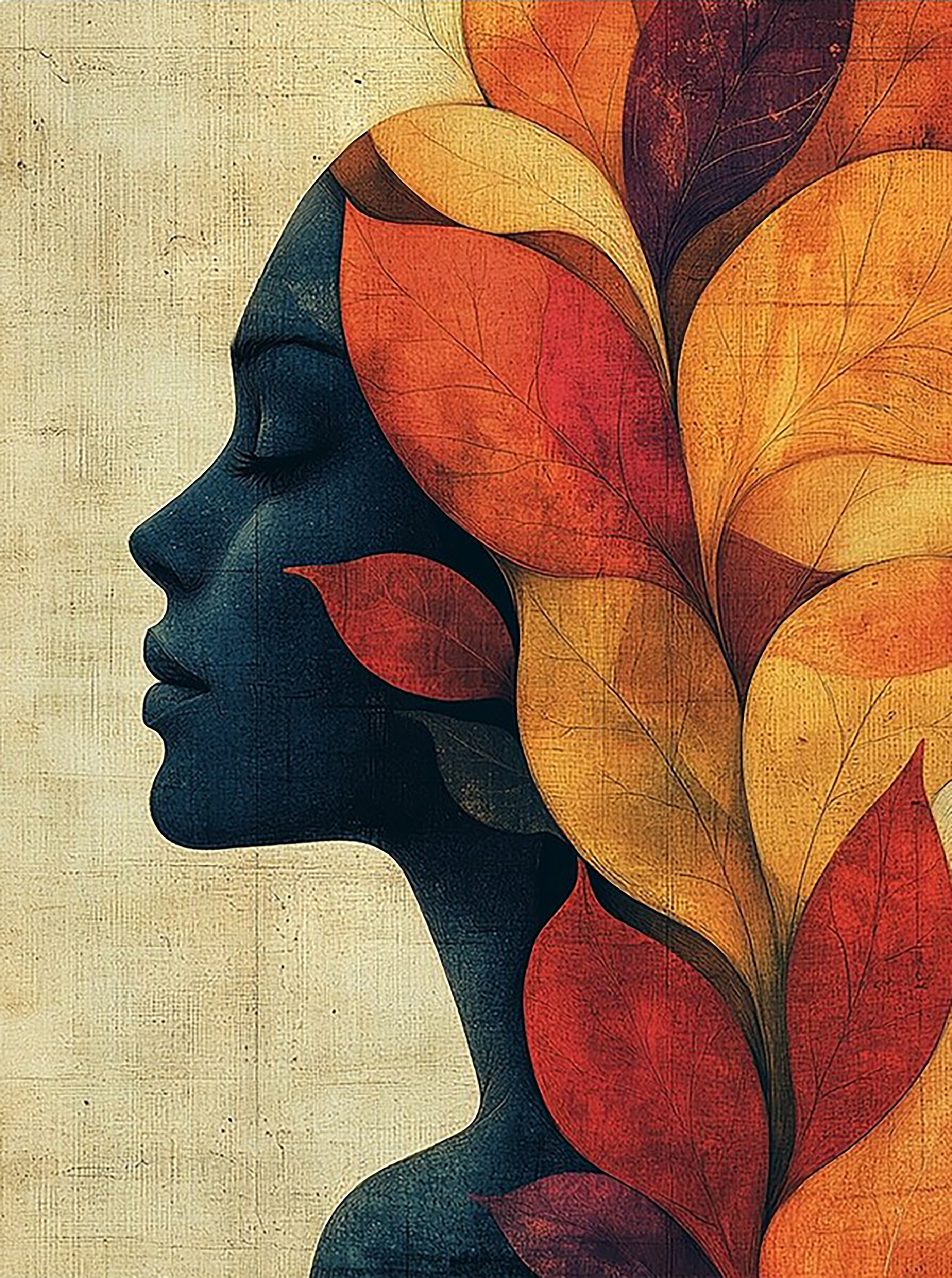 Autumn Essence - Vibrant Fall Foliage Illustration