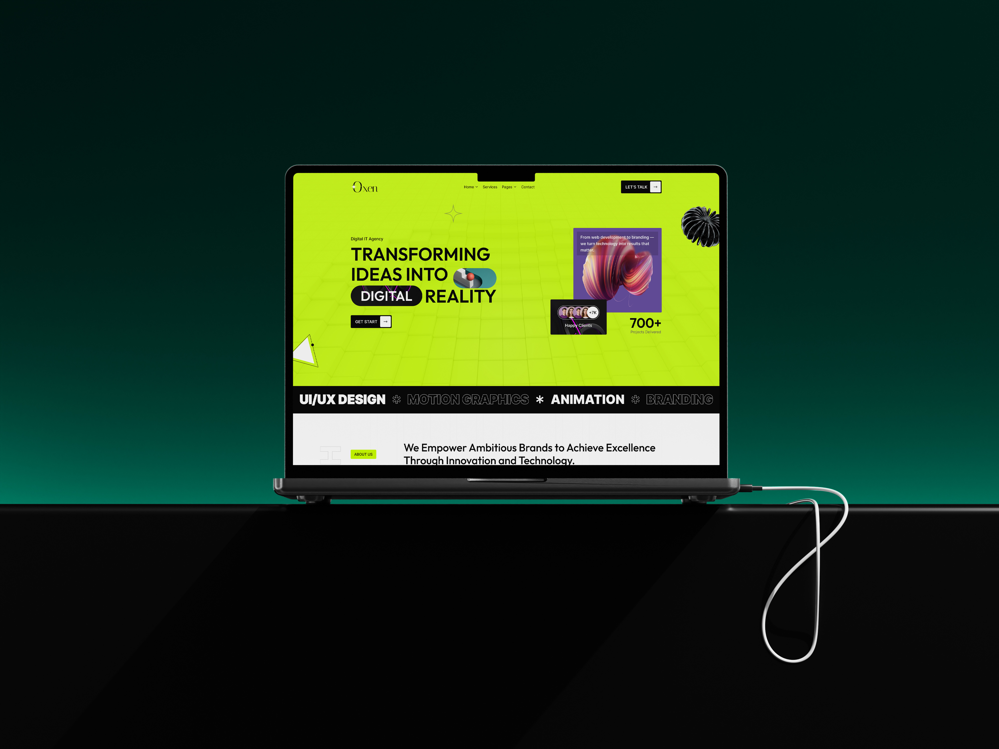 Example of Agency Portfolio Website UI/UX Design