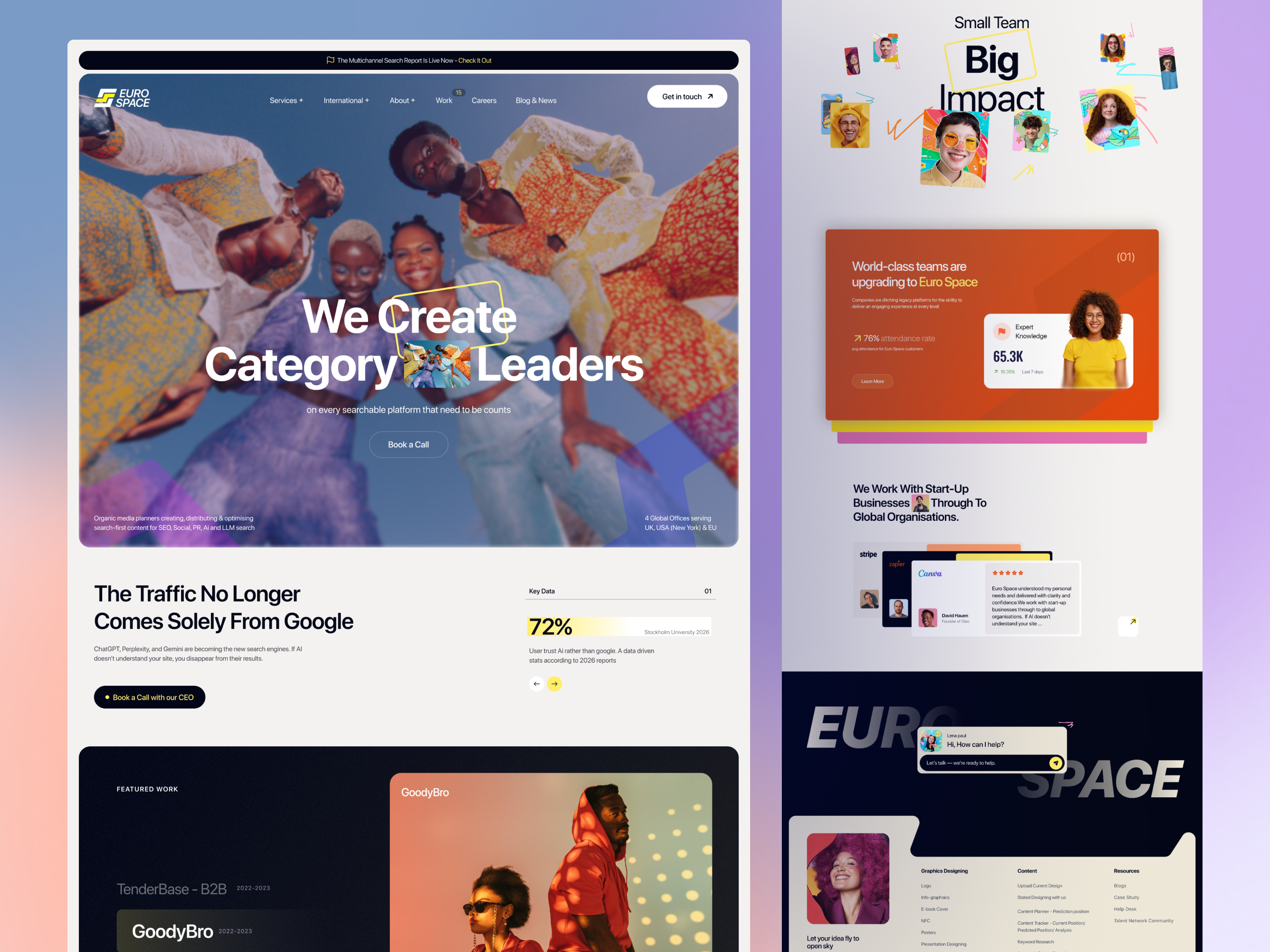 Euro Space Digital Agency Website Design agency agencyhomepage branding creativeagency creativewebsitedesign designidea digitalagency eurospace homepage landingpage marketingwebsite newnoteworthy seo ui ux webdesign website webui