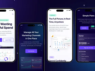 Growify - Marketing Analytics & Automation Platform analytics app automation b2b charts dashboard marketing website platform design saas ui web design website