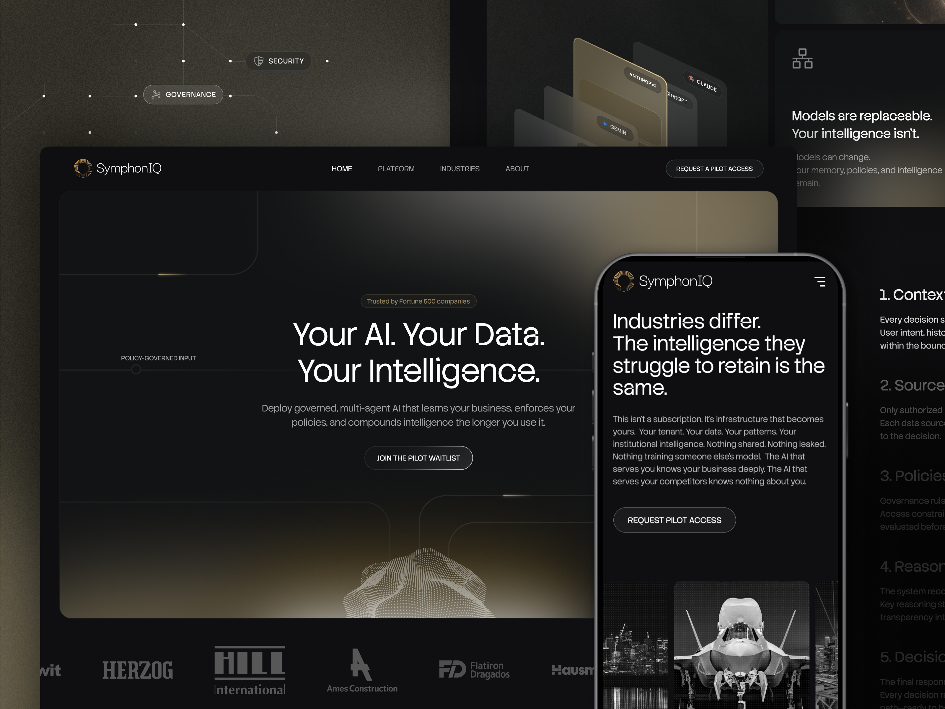 Branding & Web Design SymphonIQ Enterprise AI Platform 3d ai animation branding design figma framer graphic design illustration logo mobile application motion graphics ui uiux ux web web design website