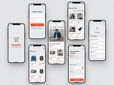 SHOPX - Modern E-commerce Brand Identity & UI/UX Design brand identity branding project creative logo ecommerce ui graphic design logo design mfdesignzone minimalist logo mobile app design modern typography professional branding shopping app. shopx logo ui ui designer ux design web design