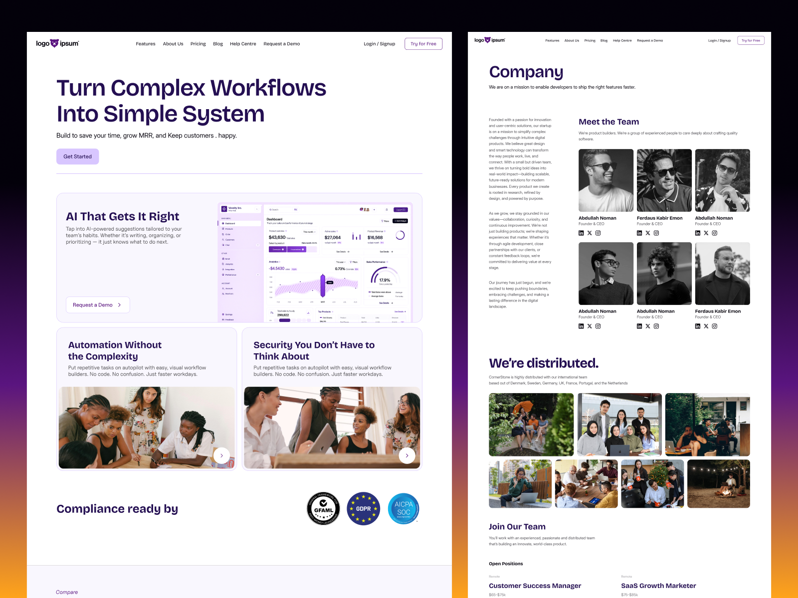 Example of Saa S Landing Page Design & Development