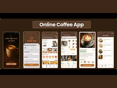 Ostad Cafe - Premium Coffee Ordering App UI/UX Design app design beverage app case study clean ui design coffee app coffee app figma. coffee app uiux figma food delivery app ios app design mfdesignzone minimalist ui mobile app mobile app design modern coffee shop app modern ui product design ui uiux design user experience