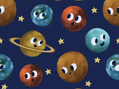 Illustration: Planet Pattern digital illustration procreate