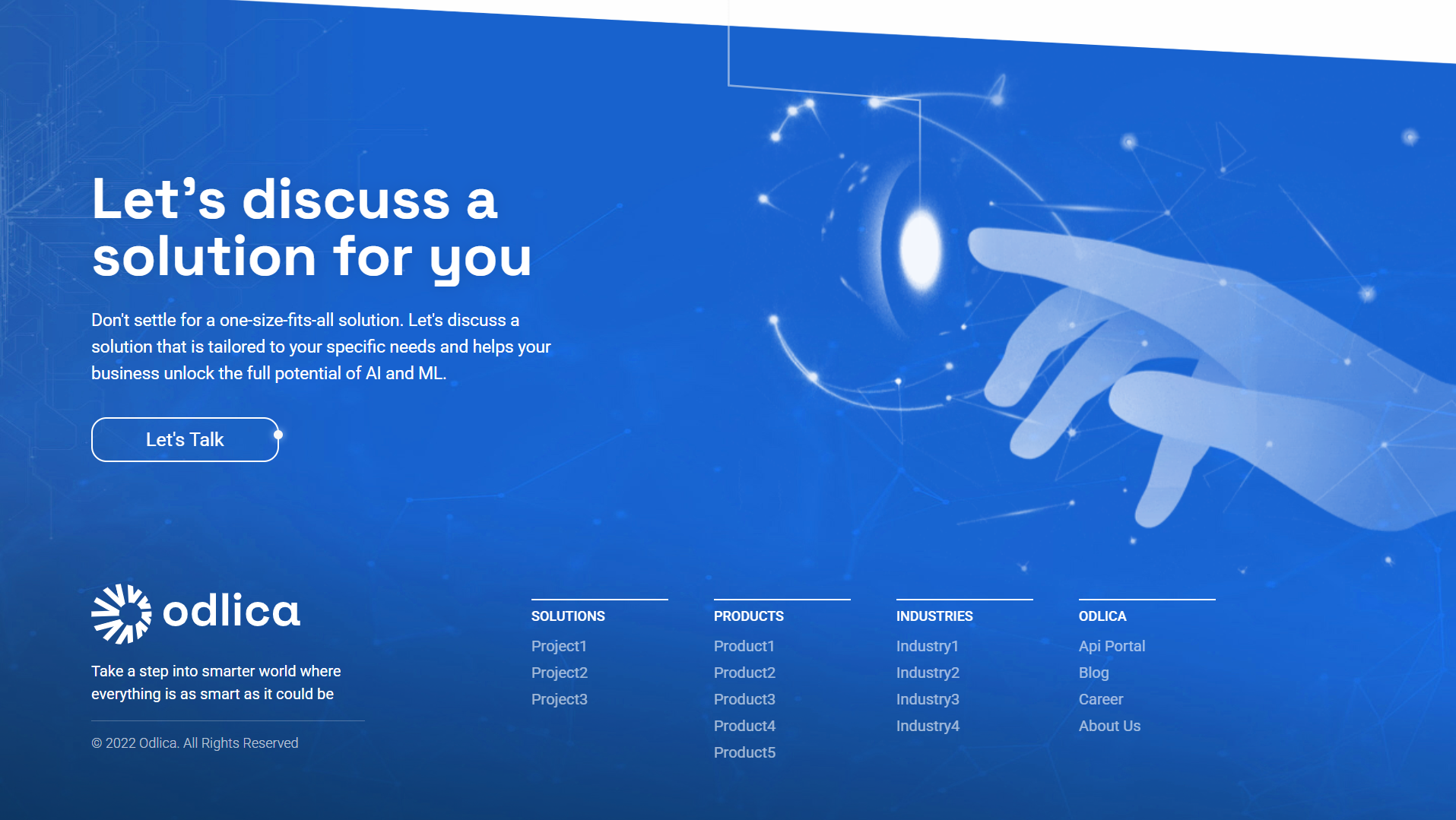 CTA & Footer UI Design - Modern Tech Website ai animation cta footer futuristic motion tech ui website