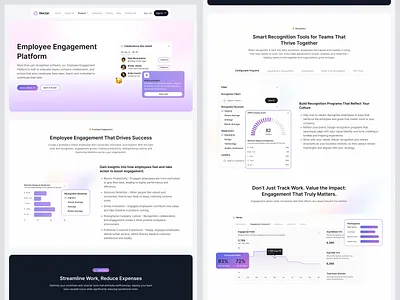 Employee Engagement SaaS Landing Page: Recognition & Analytics analytics b2b website corporate dashboard analytics dashboard employee engagement employee engagement hr hr platform marketing web product design saas saas landing page saas landing page marketing uiux uiux marketing web uiux saas web uiux saas web app web app web design website design