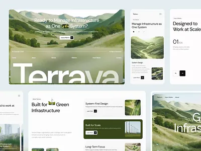 Terrava - Green Infrastructure Platform ai animation branding design go green landing page minimal mobile app ui ui design uiux ux design web design website