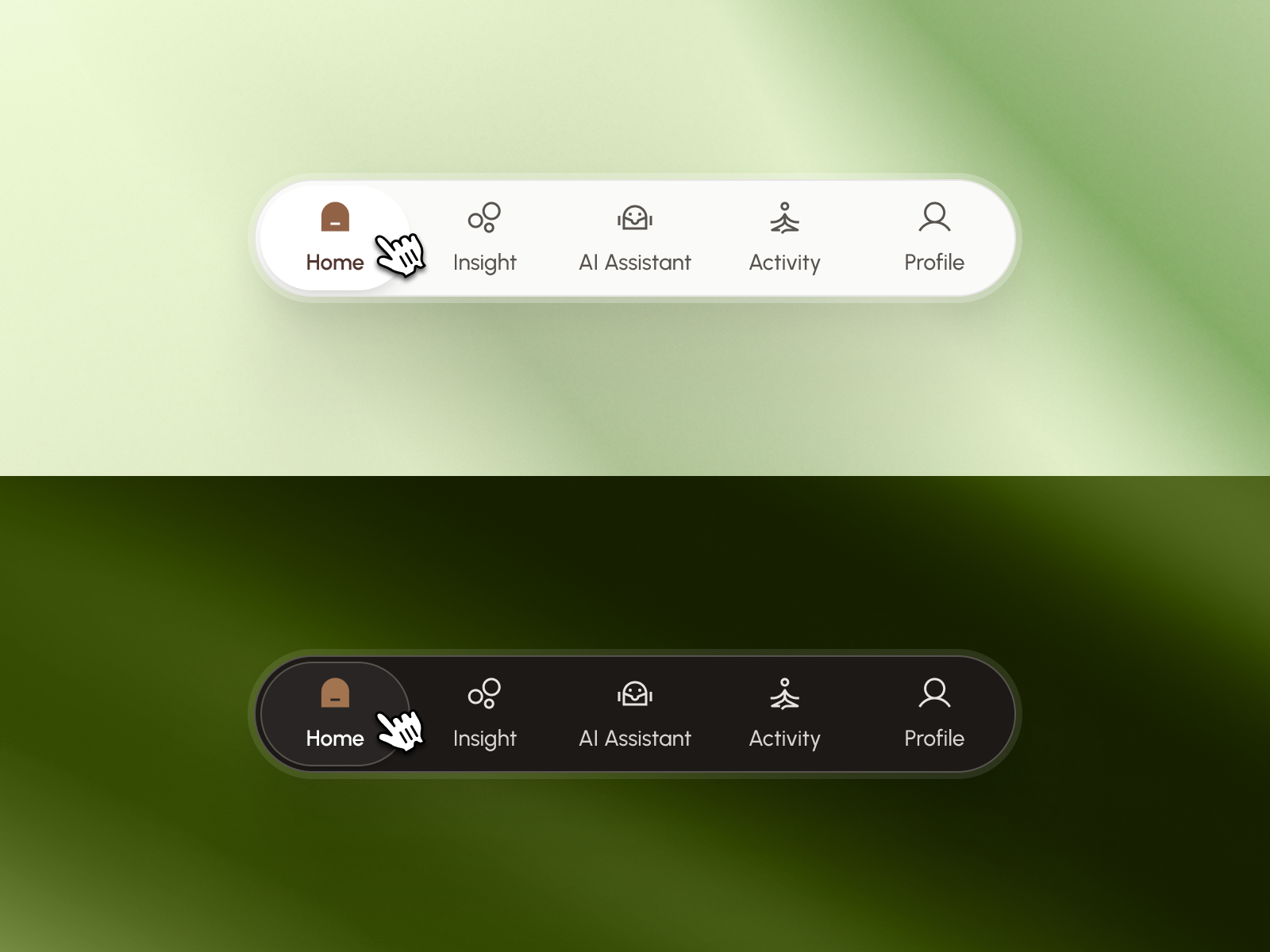 freud v3: AI Mental Health App - Mobile Tab/Navigation Bar UI