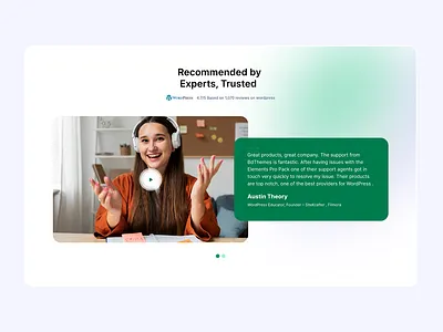 Modern Testimonial Section UI Design – SaaS Landing Page clean design landing page marketing website minimal design modern ui product landing saas startup website testimonial ui ui design user interface web design website design wordpress design