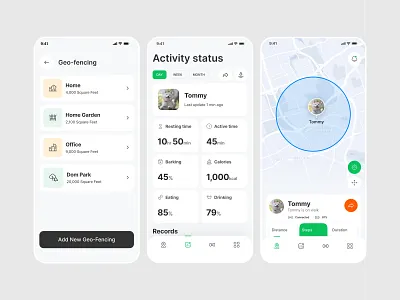 GPS Pet Tracker – Mobile App app design interface product service startup ui ux web