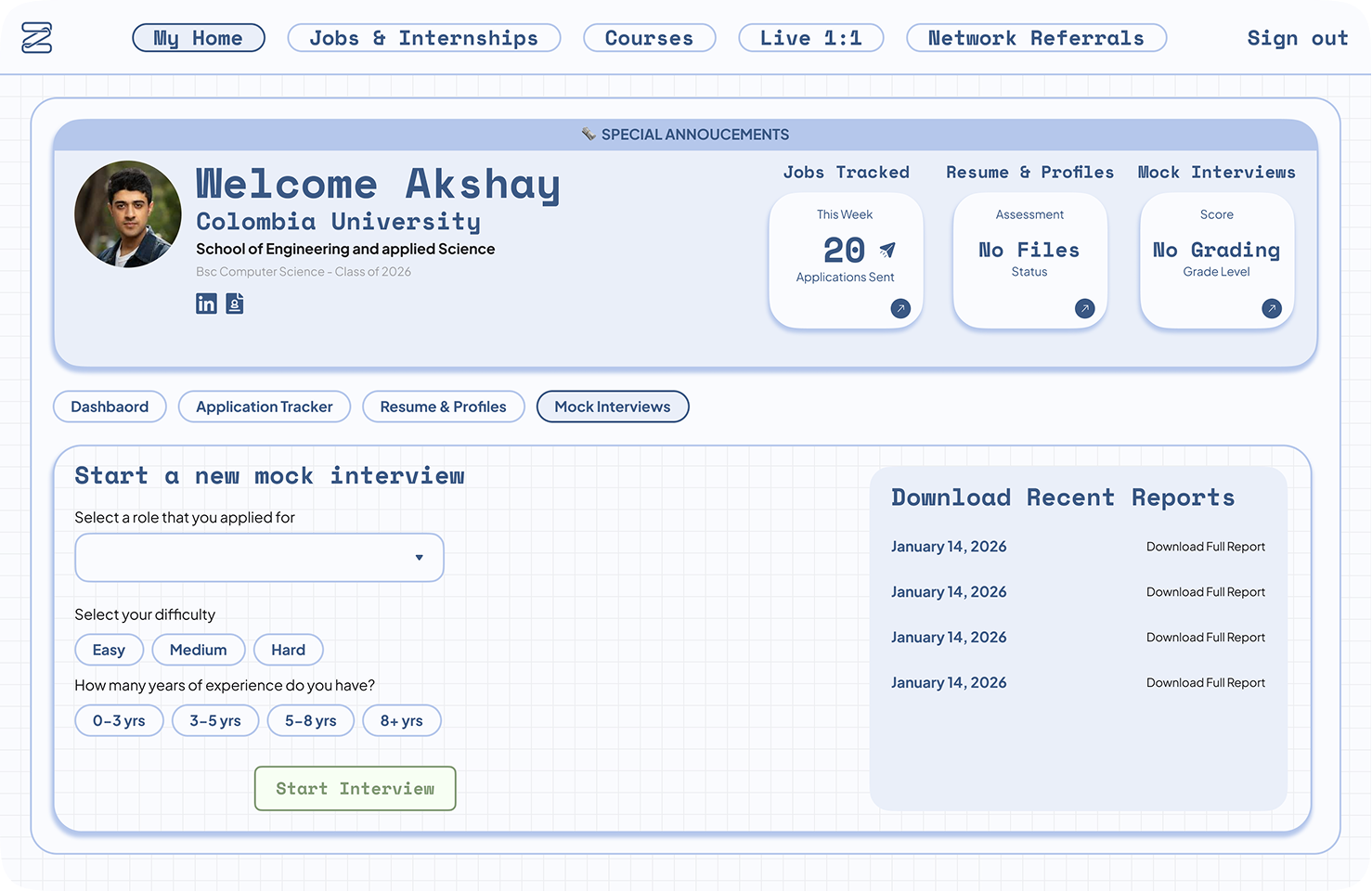 AI supported Mock Interviews branding design figma product design prototyping ui ui design ux ux research