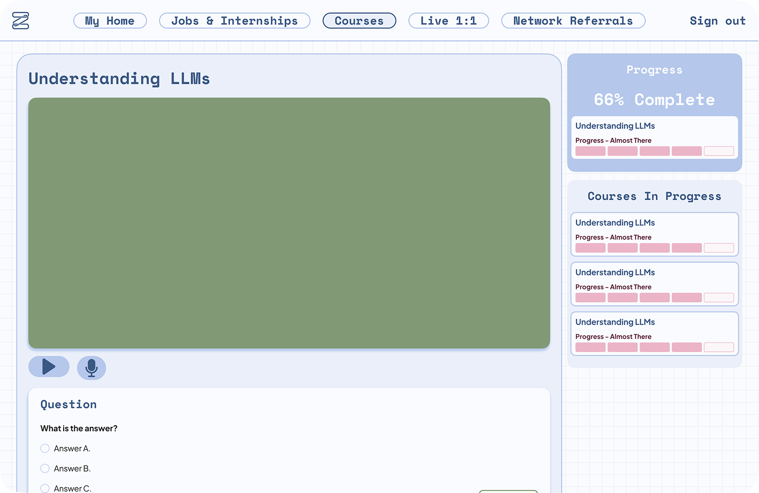 Course Video and Q&A Page branding design figma product design prototyping ui ui design ux research webapp
