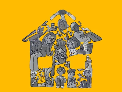 Home is what we build together characterization digitalart graphic design illustration procreate