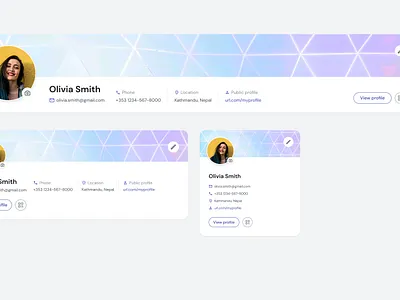 Profile header for Responsive device profile header ui design