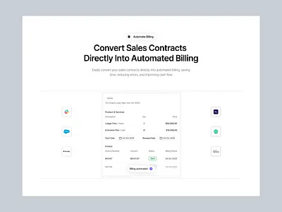 AI Billing & Revenue Landing Page ai bento billing billingautomation design finance financial fintech grid landing page mobile app revenue revenuemanagement saas smartbilling ui ux web website