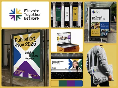 Elevate Together Network – Community Brand Identity brand identity branding campaign design design event branding icon logo logo design modern logo nonprofit branding poster design social impact ui visual identity
