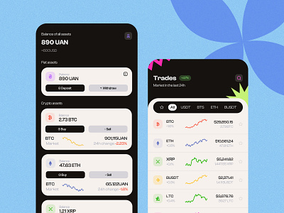 Kuna.io redesign concept app blockchain crypto crypto wallet cryptocurrency design graphic design mobile mobile application redesign ui ux vector web website