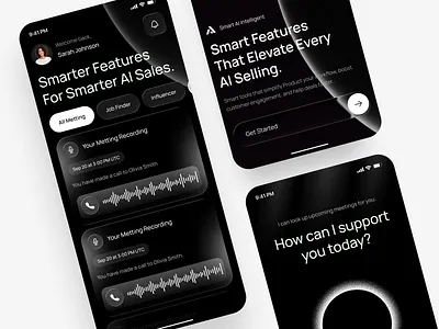 AI Sales Assistant Mobile App ai ai apps ai assistance ai insights ai technology analytics app b2b business design lead management management mobile application sales smart sales team management ui ui design ux ux design