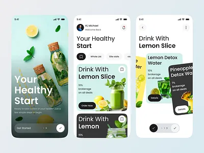 Citrus & Glow – Health App Concept app design branding design detox detox drink doctor appointment app ecommerce health care health care app herbal ios medical app mobile mobile app mobile app design onboarding product design uiux wellness wellness app