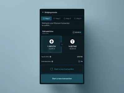 Crypto Asset Bridging Flow ai blockchain bridging crypto defi exchange product design startup swap tradingplatform ui ux web3