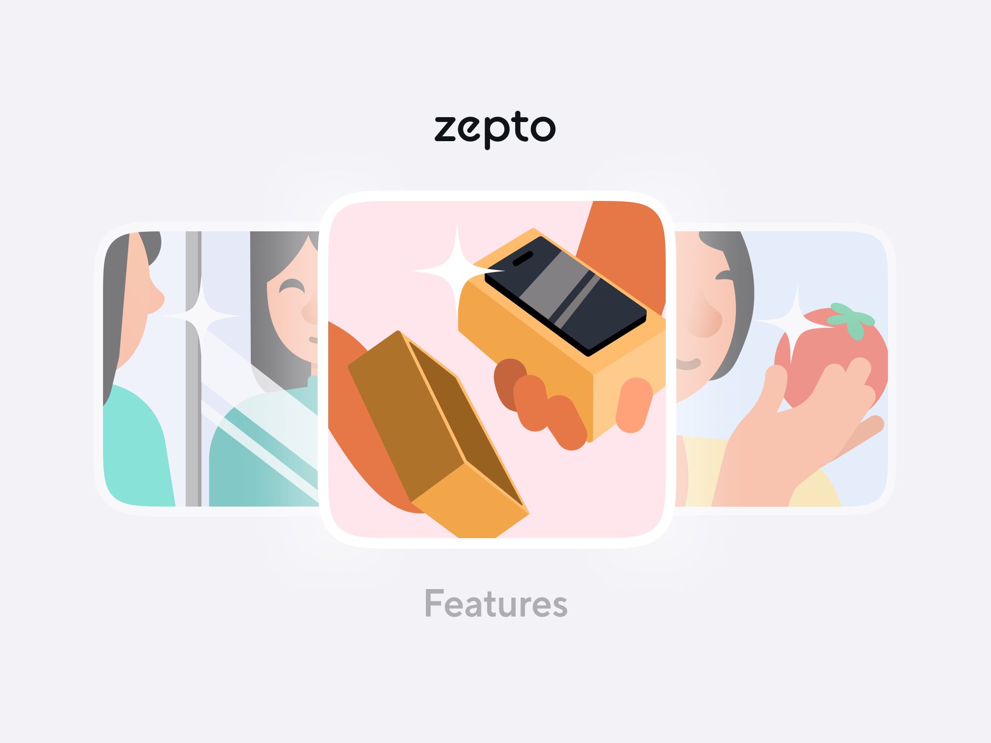 Designing Trust Led Commerce animation charachterillustrations data ecommerce features humans illustration productdesign story ui zepto