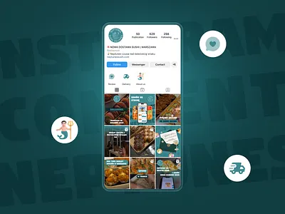 Concept instagram Neptunes Sushi concept design graphic design instagram sushi ui