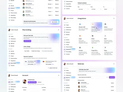 Dialin — Product Design & Settings UI accountmanagement billingui cleanui dashboarddesign figmadesign interfacedesign modernui productdesign saasdesign settingsui uidesign uiinspiration uxdesign