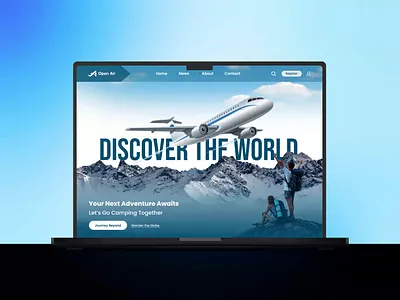 Open Air – Travel & Adventure Home Page animation home page landing page motion graphics rixlab startup travel website ui ux web design