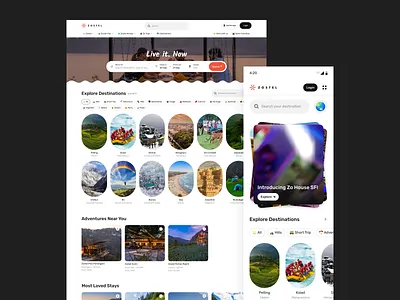 Zostel website booking design system destination discovery hospitality product design responsive design travel travel website trips ux design website design zostel