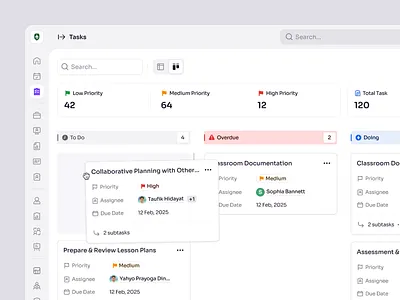 RecruitSmart — Task Management Dashboard for School HR dashboard education employee hiring hr hrm human resources job kanban design product design recruitment saas saas design school staff task management team management ui ux web design