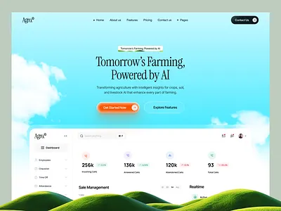 Agro. Header Exploration Website agrodesign creativelayout design header exploration herosection landing page landingpage product design saas saas design ui ui design ux ux design visual design web web design web header design website website design