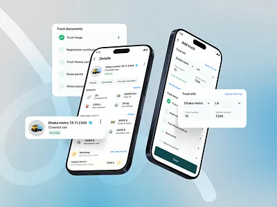 Fleet Management Flow | Add & Details Screens app design fleet management app fleet registration logistics app mobile mobile app ui ux