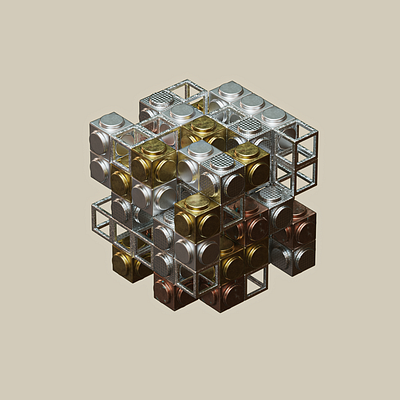 Random building 3d 3d material cube geometry graphic design redshift